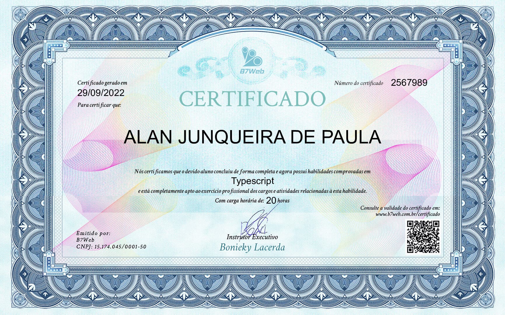 Certificado de Typescript